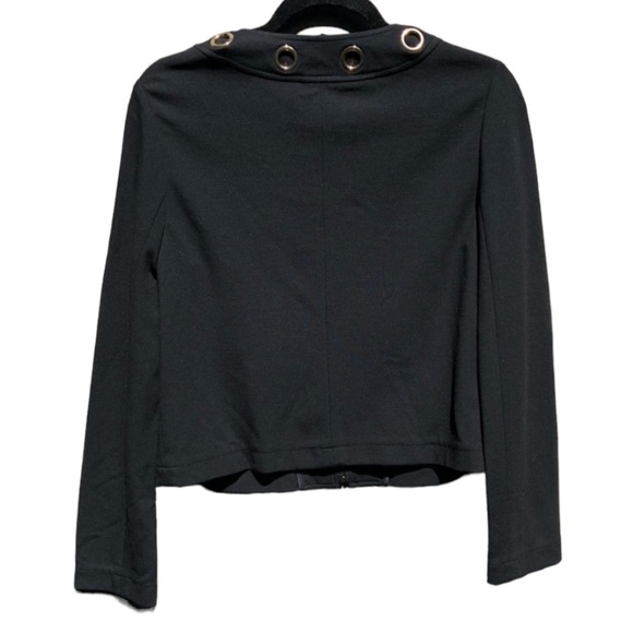🌻Black Tailored Magaschoni Collection Jacket with Gold Circle Grommets Size 6 - Picture 7 of 11